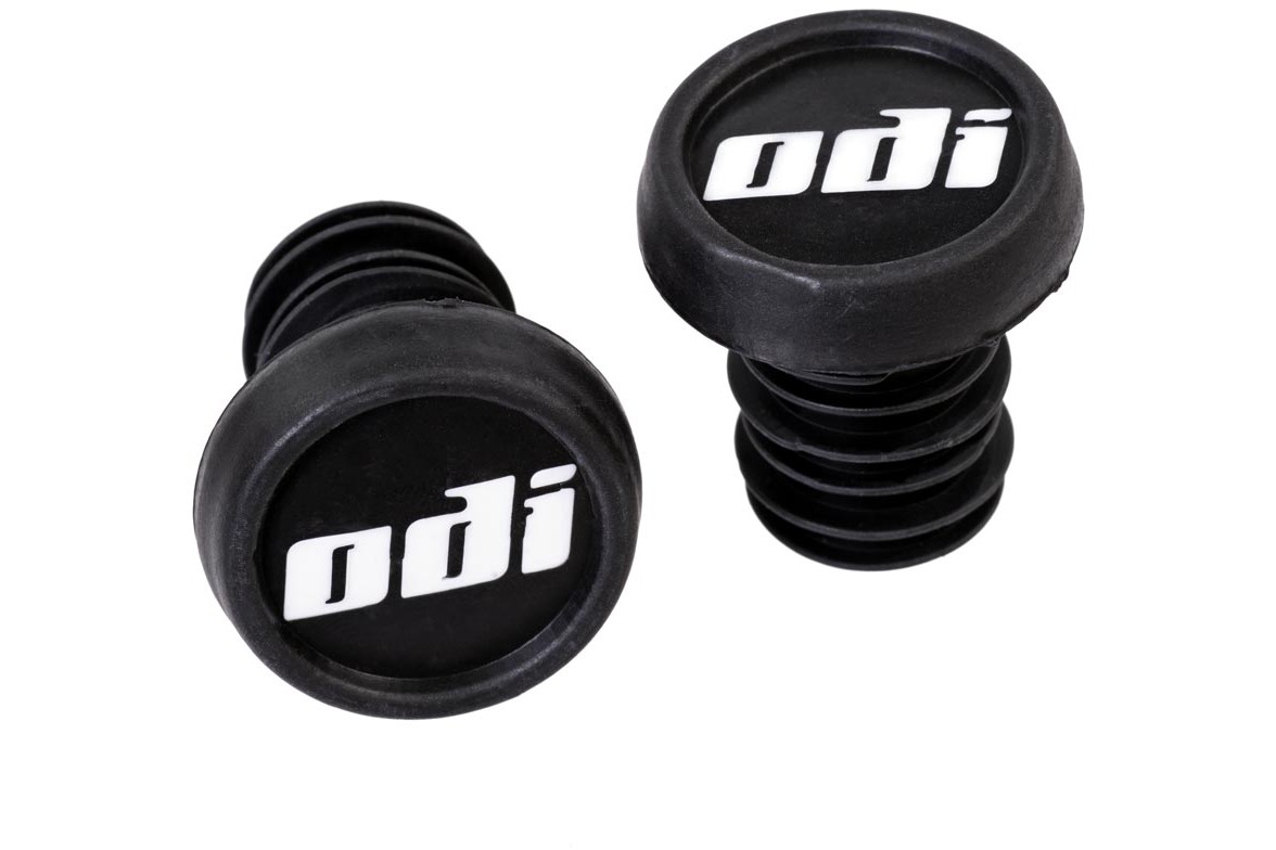 ODI Bar End Plugs Push In/White Logo