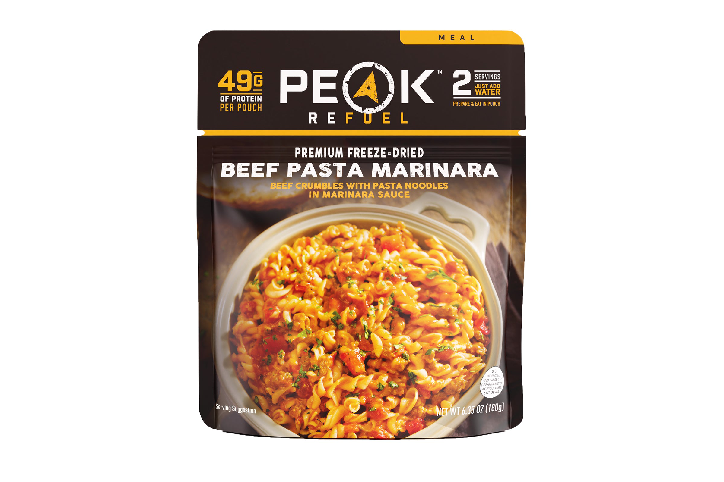 Peak Refuel Beef Pasta Marinara 2 Serving Pouch
