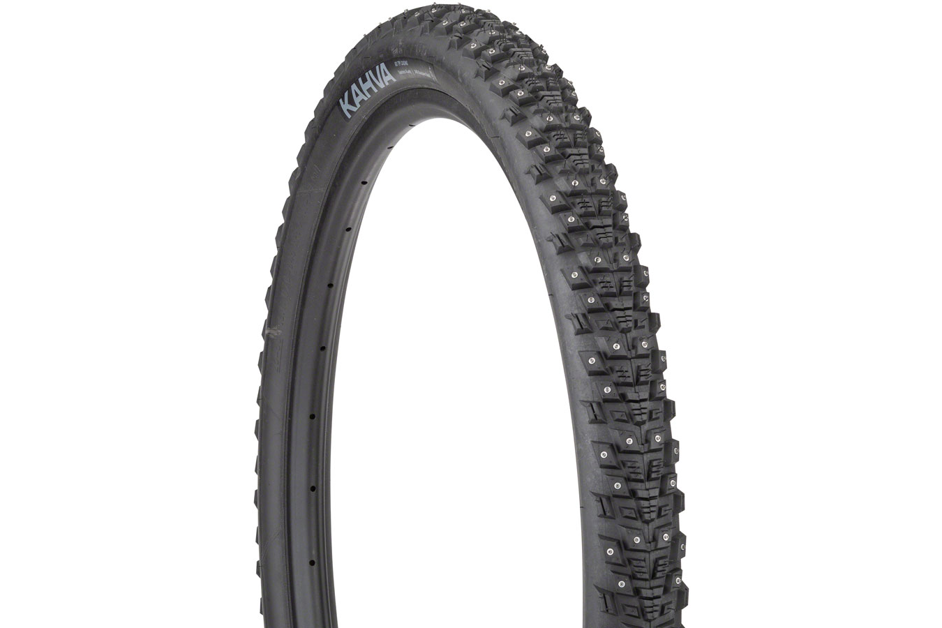 45Nrth Kahva Studded Tire 29in x 2.25in Tubeless Folding Clincher Black 60tpi 252 Concave Carbide Steel Studs