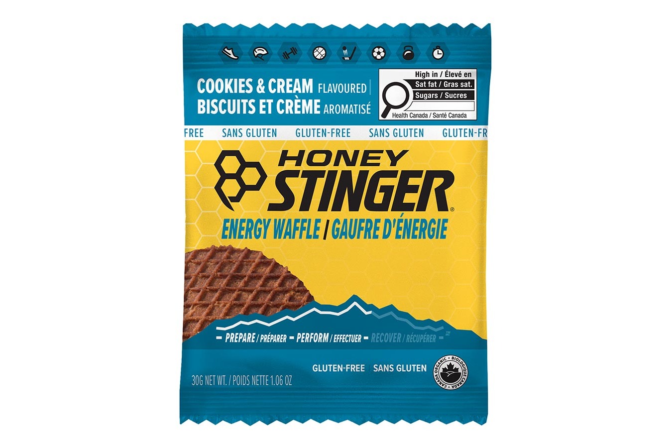 Honey Stinger Organic Gluten Free Waffles Cookies & Cream 12pcs