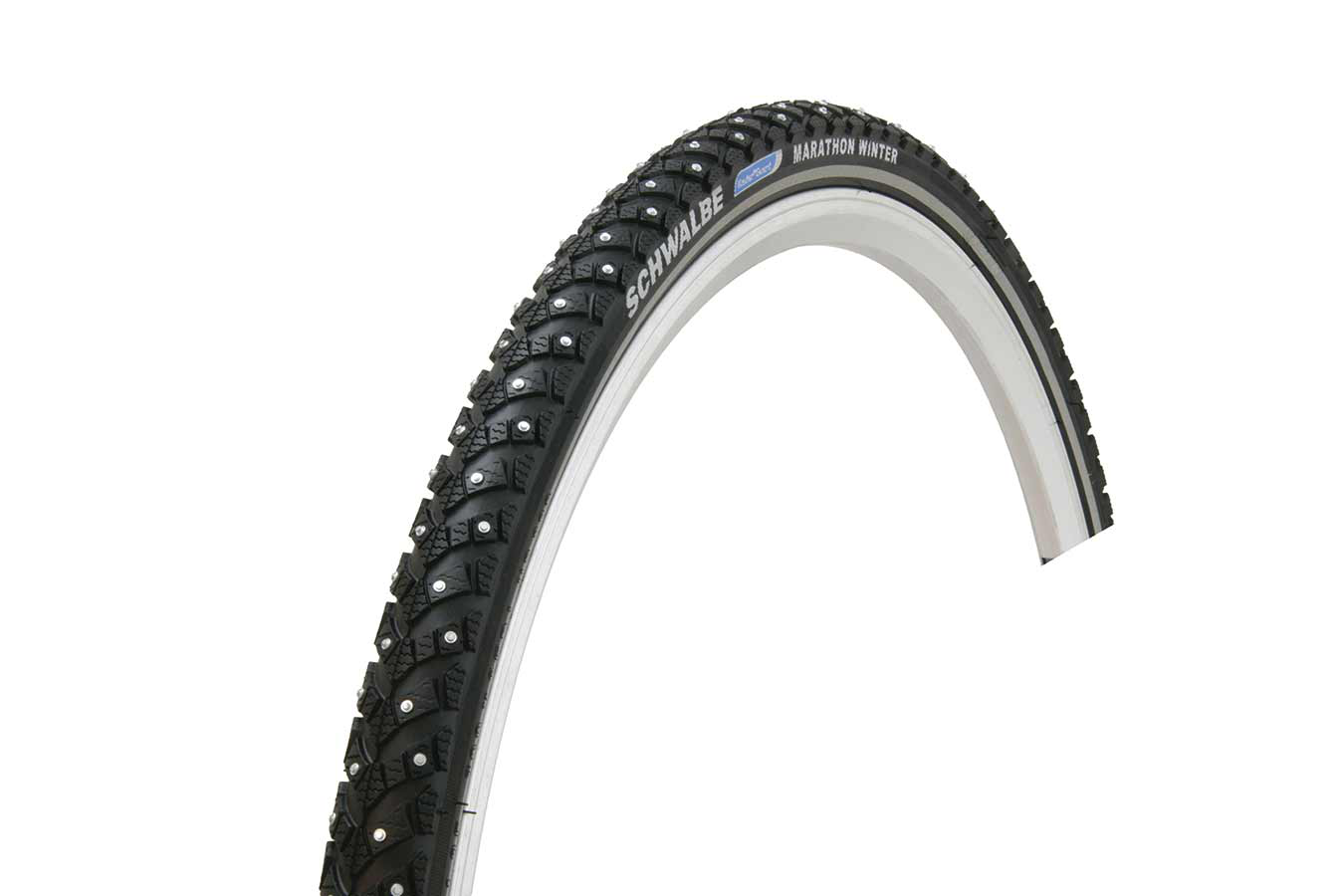 Schwalbe Tire Marathon Winter Plus Studded 20in x 2.15in Wire Clincher Winter SmartGuard TwinSkin 67TPI Black