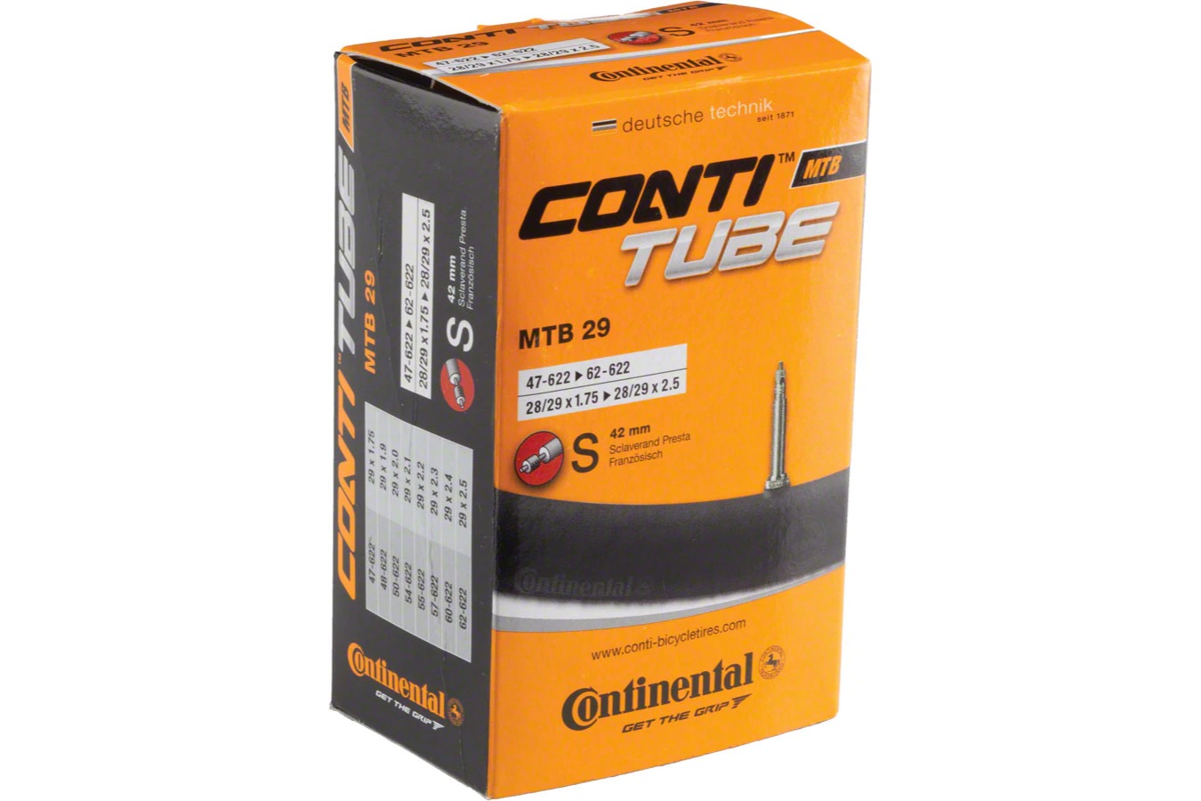 Continental Inner Tube 29in x 1.75-2.5in Presta Valve 42mm 220grams