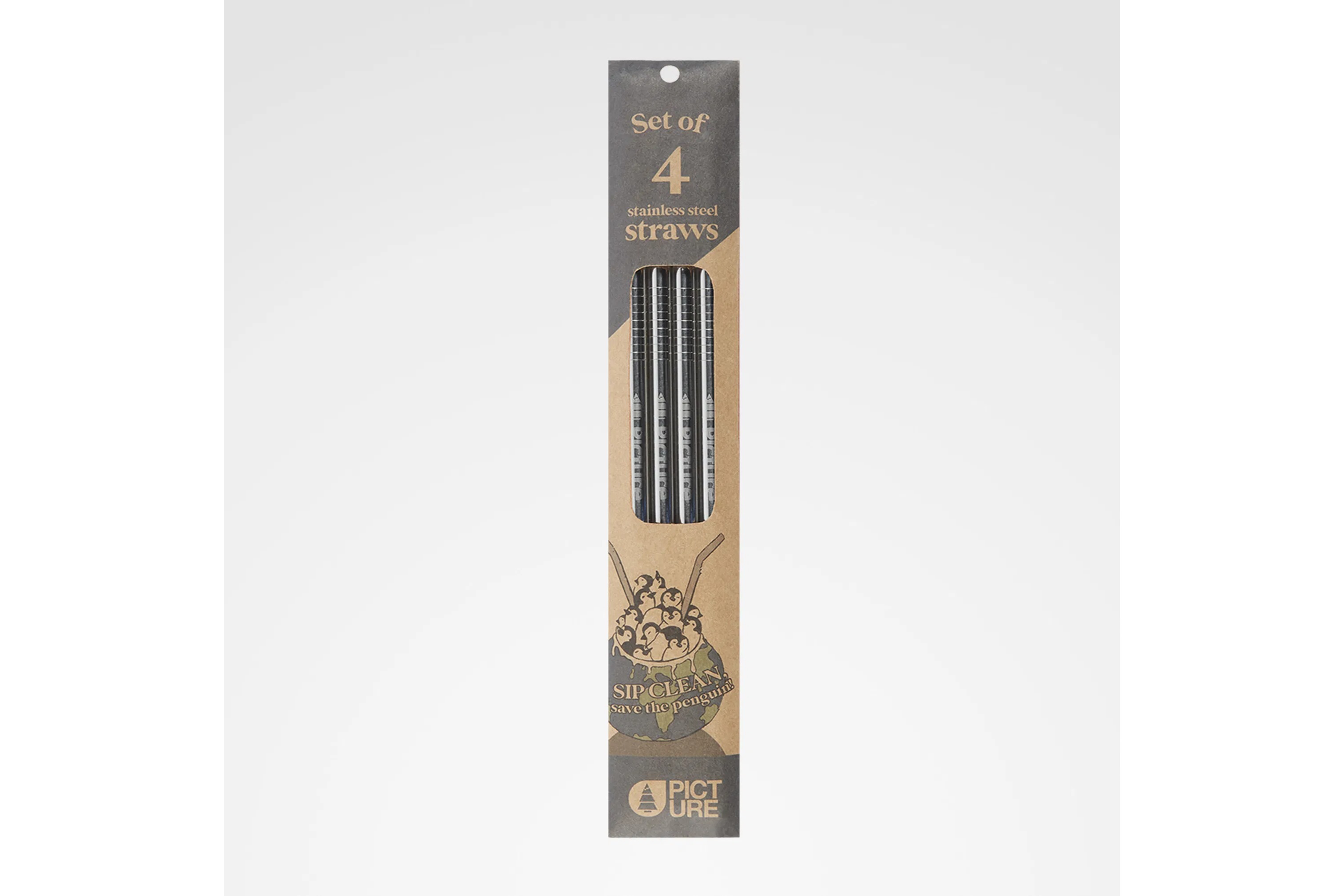 Picture Organic Set of 4 Stainless Straws