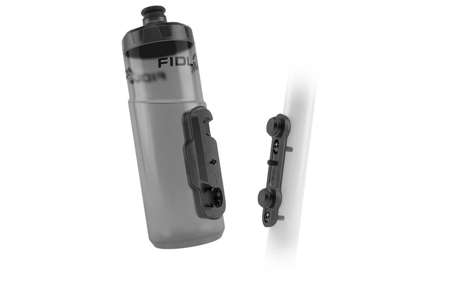 Fidlock WaterBottle with Bike Base Standard Lid&Valve Transparent Black 600mL