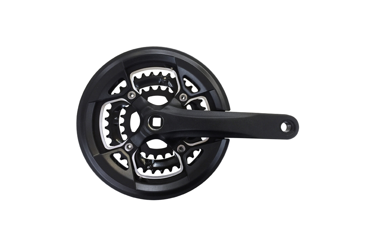 CRANKSET PROWHEEL TEN-751P, 26/36/48T, 9S, BLACK,