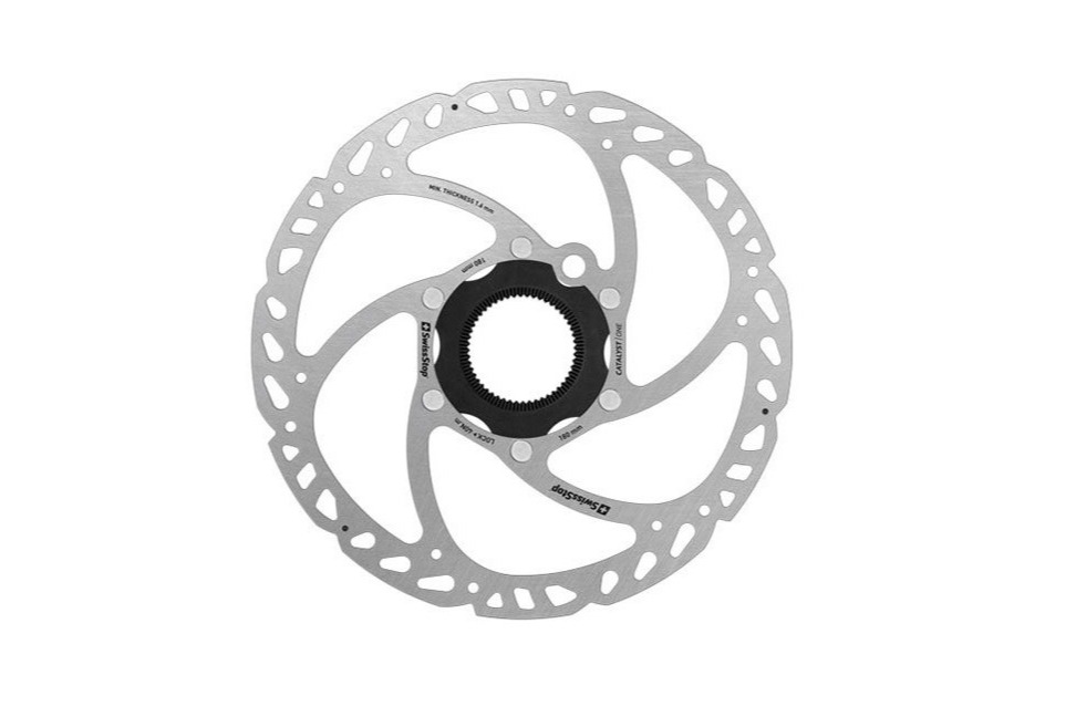 SwissStop Disc Brake Rotor Catalyst One CL 180mm Centerlock Silver/Black