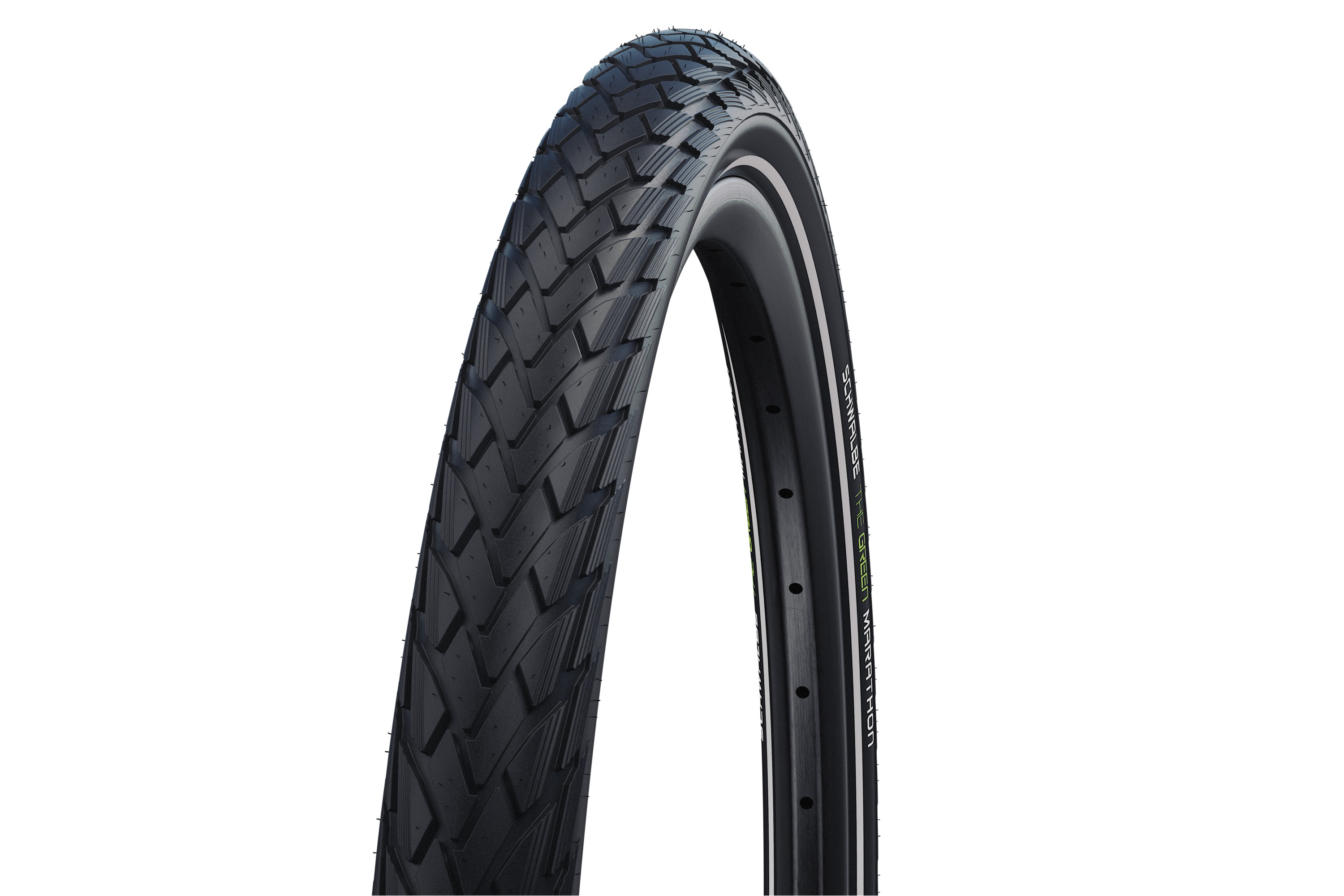 Schwalbe Tire Marathon 700c x 28c (28-622) Black with Reflective Strip GreenGuard Addix Eco Wire Bead