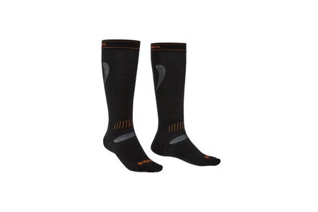 Bridgedale Ski Ultra Fit Merino Performance Over Calf Socks Black/Orange XLarge