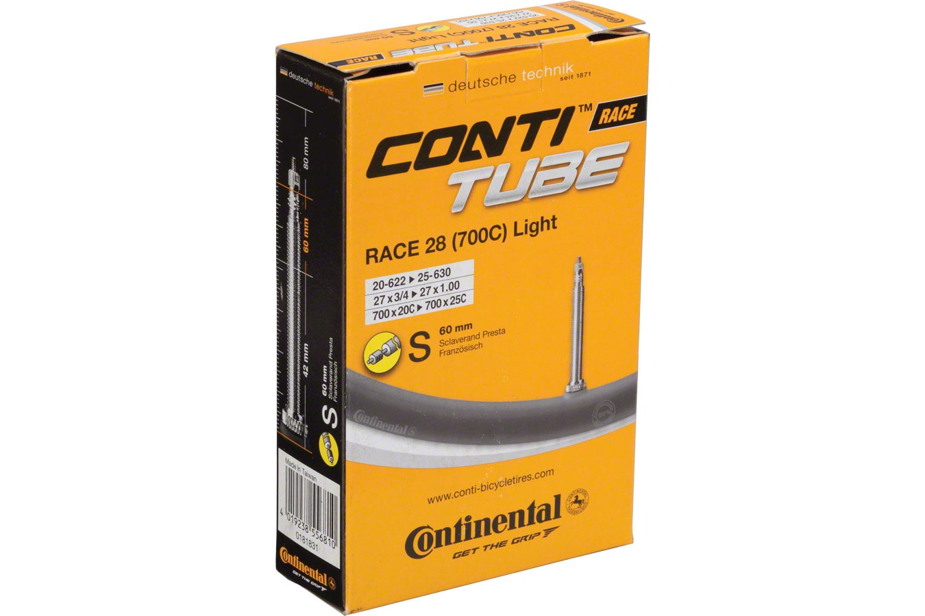 Continental InnerTube Light Tube 700 xc  Presta Valve 60mm Black