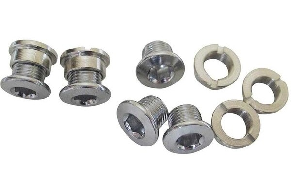 EVO/Varia Chainring Bolts & Nuts for Singlespeed Chainrings Chrome-Plated Steel M8 x 6.5mm 5 Units per bag