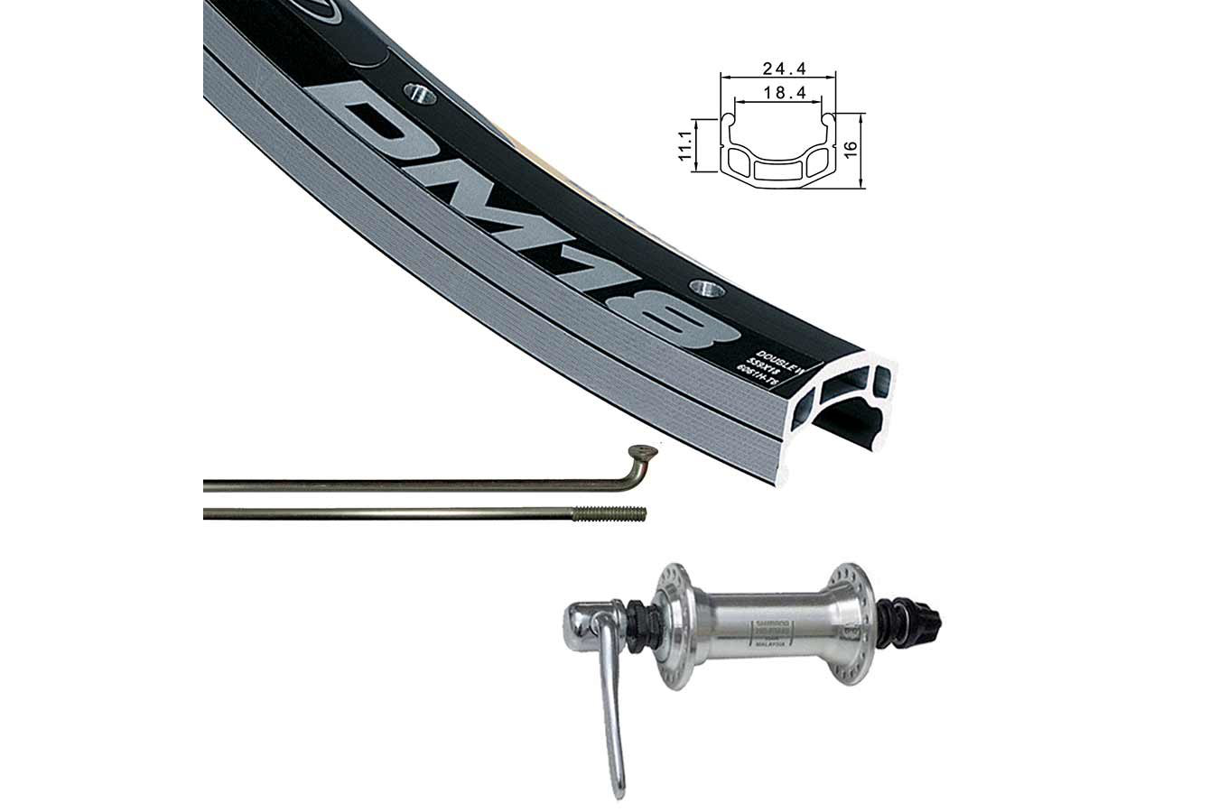 Wheel Rear Alex DM18 BO Di Bk 7S