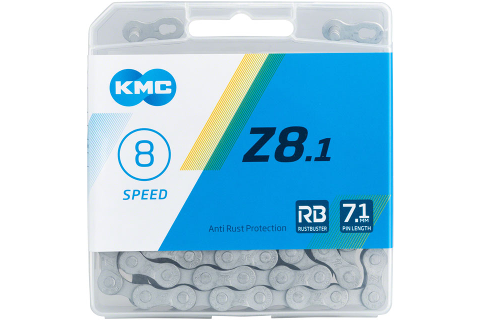 KMC Chain Z8.1 Rustbuster 6/7/8Speed 7.1mm 116Links Silver