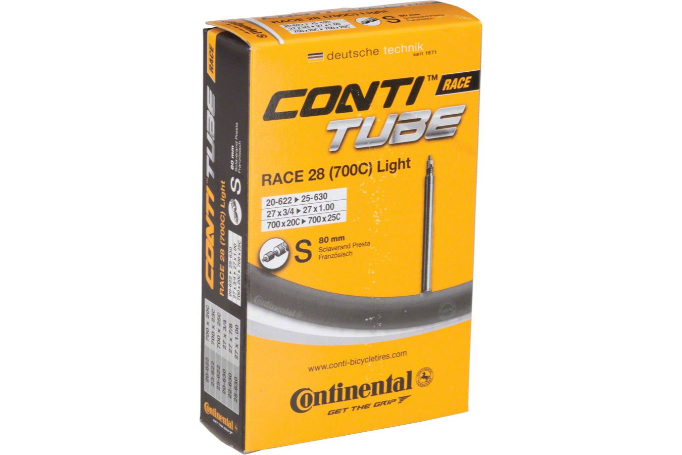 Continental InnerTube Light Tube x 20-25c Presta Valve 80mm