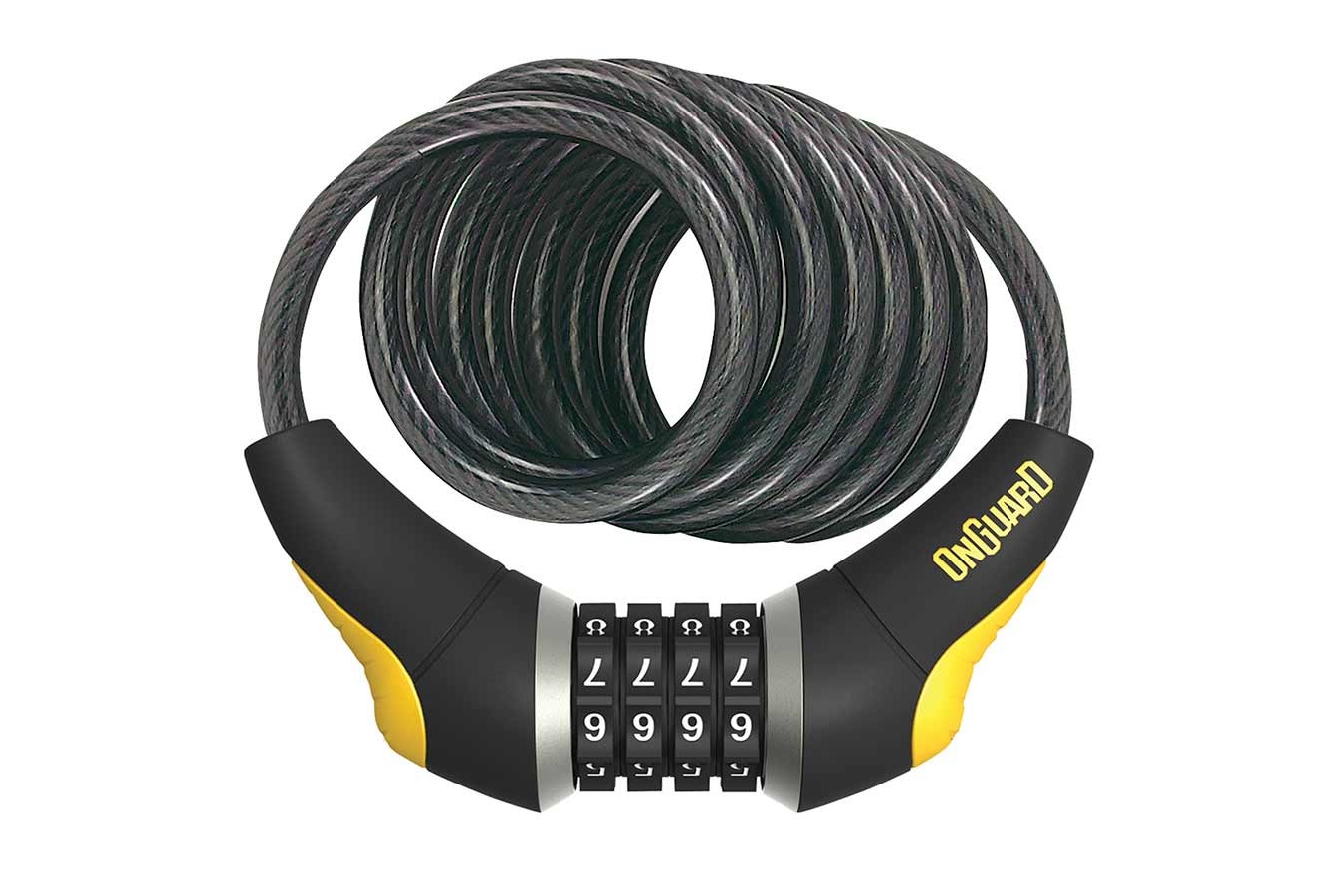 OnGuard, Doberman 8031, Coil cable with combination lock, 12mm x 185cm (12mm x 6')