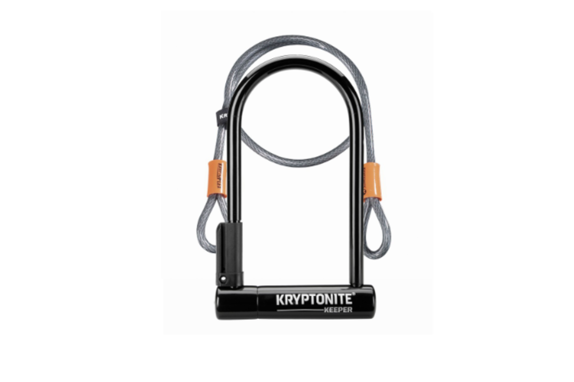 Kryptonite Keeper 12 STD U-Lock with 4foot Flex Cable Black Grey/Orange