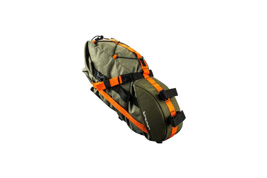 Birzman Packman Travel Saddle Pack 420D/600D 50 x 18 x 16cm 6Litre Olive/Black/Orange