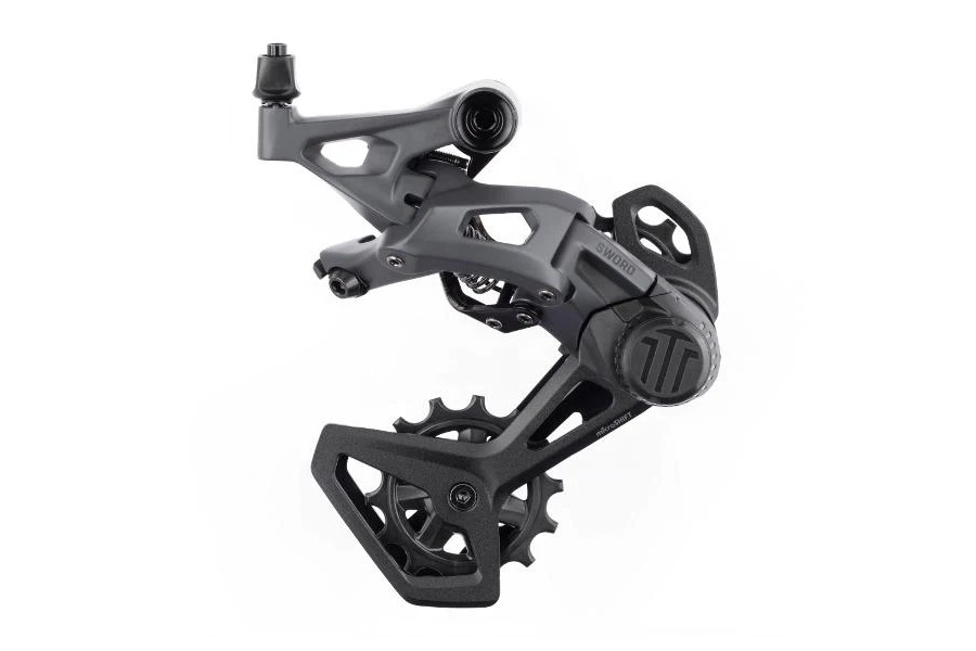 microSHIFT Sword Rear Derailleur - 10-Speed, Medium Cage, Gray, Compatible with Sword 1x, Gray